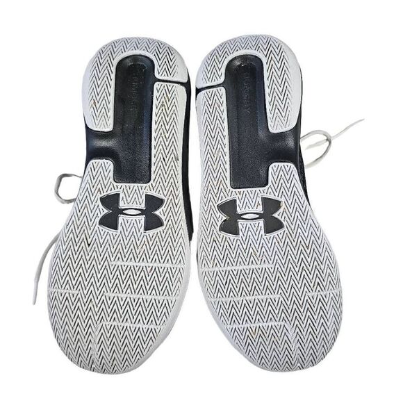 Under Armour Unisex White Black Lockdown 5 Athletic Basketball Shoes Sz M8/W9.5 main image 4